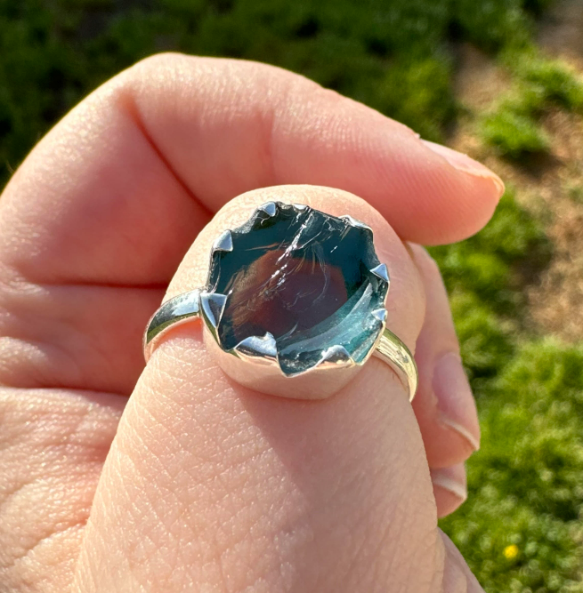 Aquamarine Ring Rough Cut